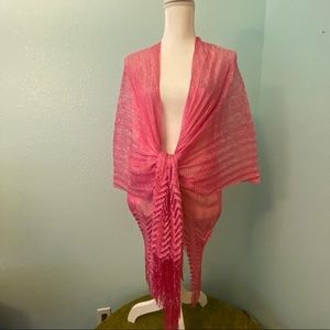Pink Mesh Swimsuit Coverup, One Size